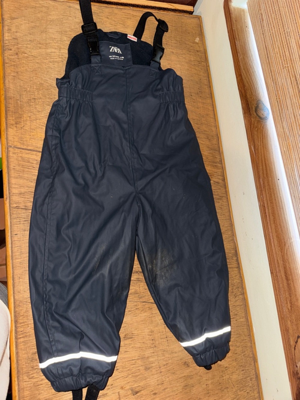 Zara grey toddler Snow waterproof Overalls with Adjustable Straps 2-3T